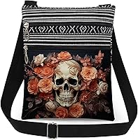 XiaoGalaee Skull Crossbody Bag for Women - Halloween Gift Messenger Pouch, Adjustable Strap, Zipper Closure