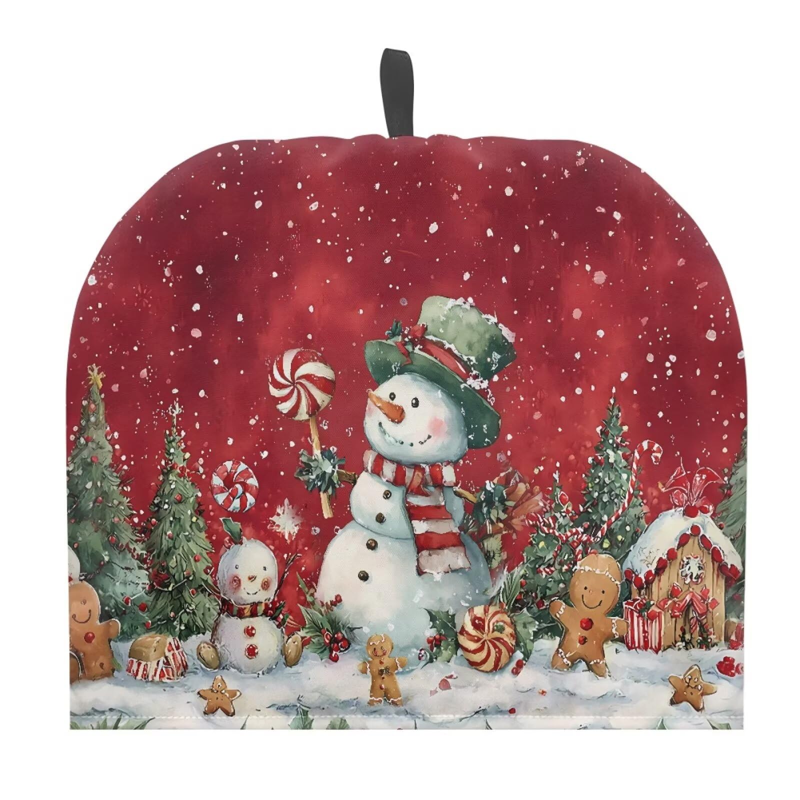 Christmas Snowman Candy Cane Tea Cosy Lightweight Dustproof Fabric Keep Breakfast Coffee Warmer for Teapots Insulation Home Kitchen Dining Room Cute Christmas Decorations