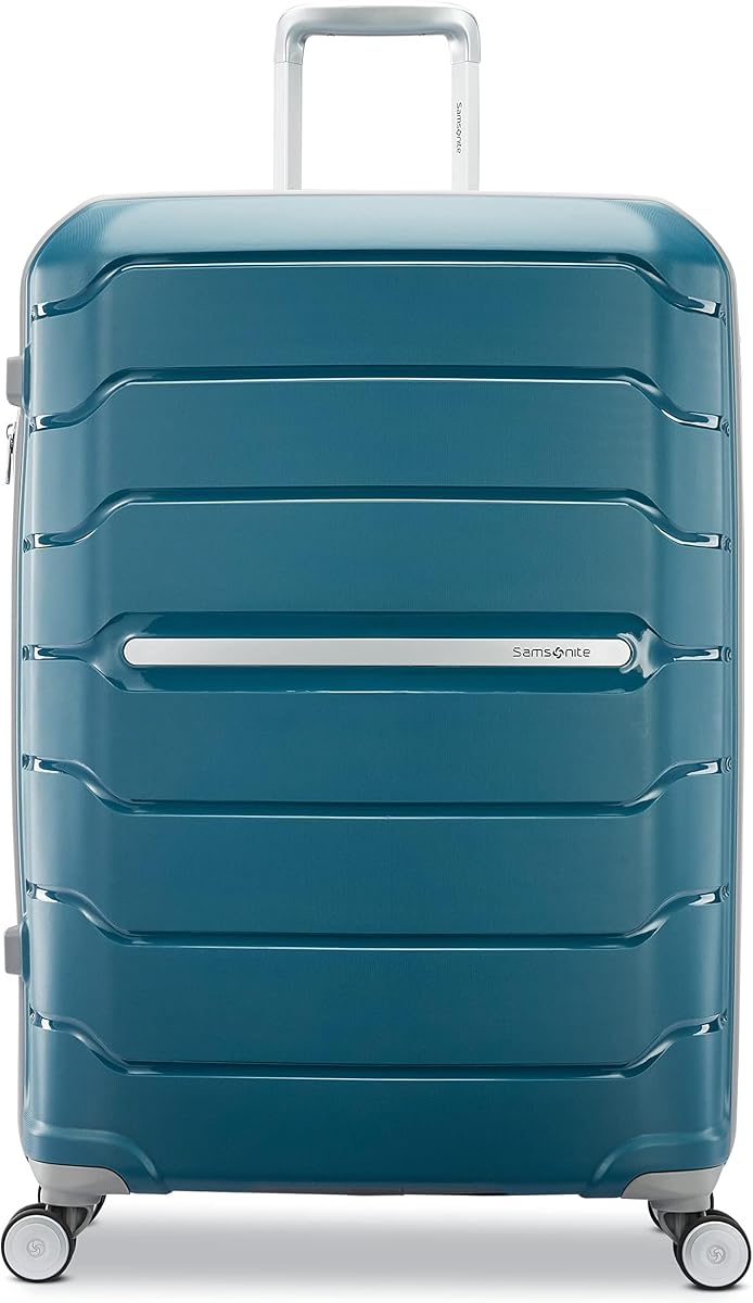 Samsonite Freeform Hardside Expandible con ruedas giratorias dobles, chequeado-grande de 28 pulgadas, verde azulado oscuro