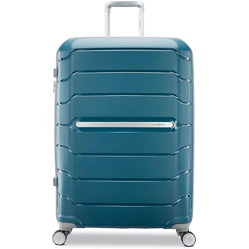 Samsonite Freeform Hardside Expandable with Double Spinner Wheels, Checked-Large 28-Inch, Dark Teal