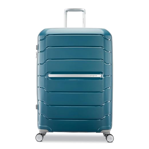 Samsonite Freeform Hardside Expandable with Double Spinner Wheels, Checked-Large 28-Inch, Dark Teal