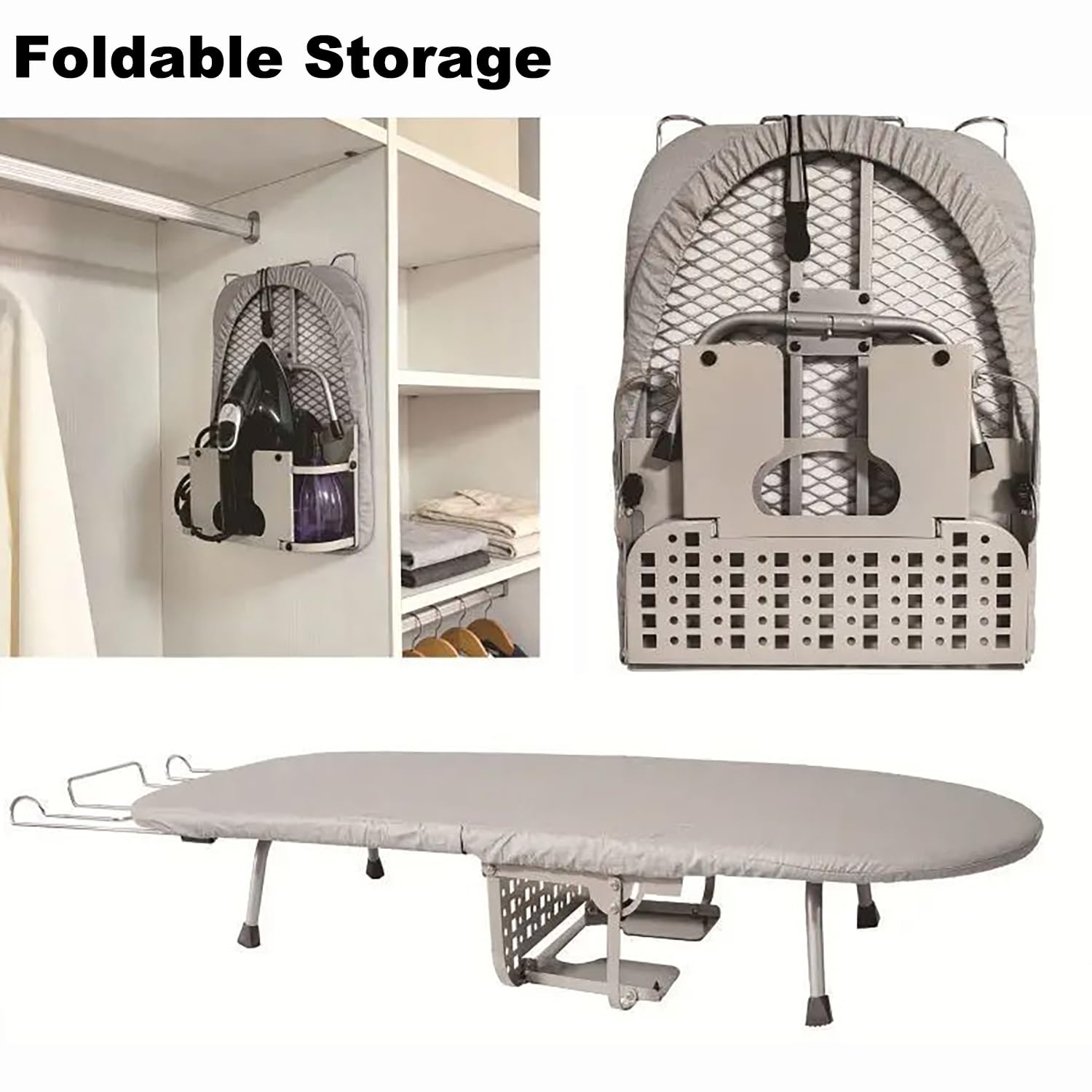 Planche à Repasser de Table Pliable, Table a Repasser Pliable, avec Repose-Fer pour Voyages et Maison, 81x30 cm
