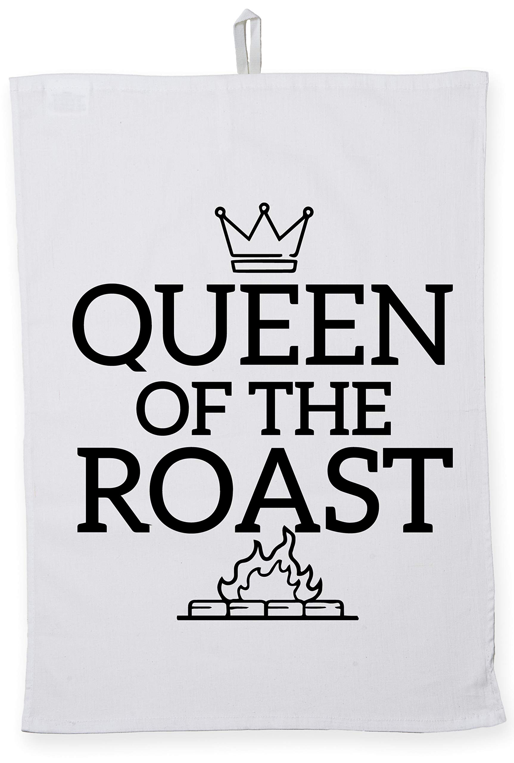 Hippowarehouse Queen of the Roast Tea Towel Eco Printed Dish Cloth Kitchen accessory 50cmx70cm 100% Cotton