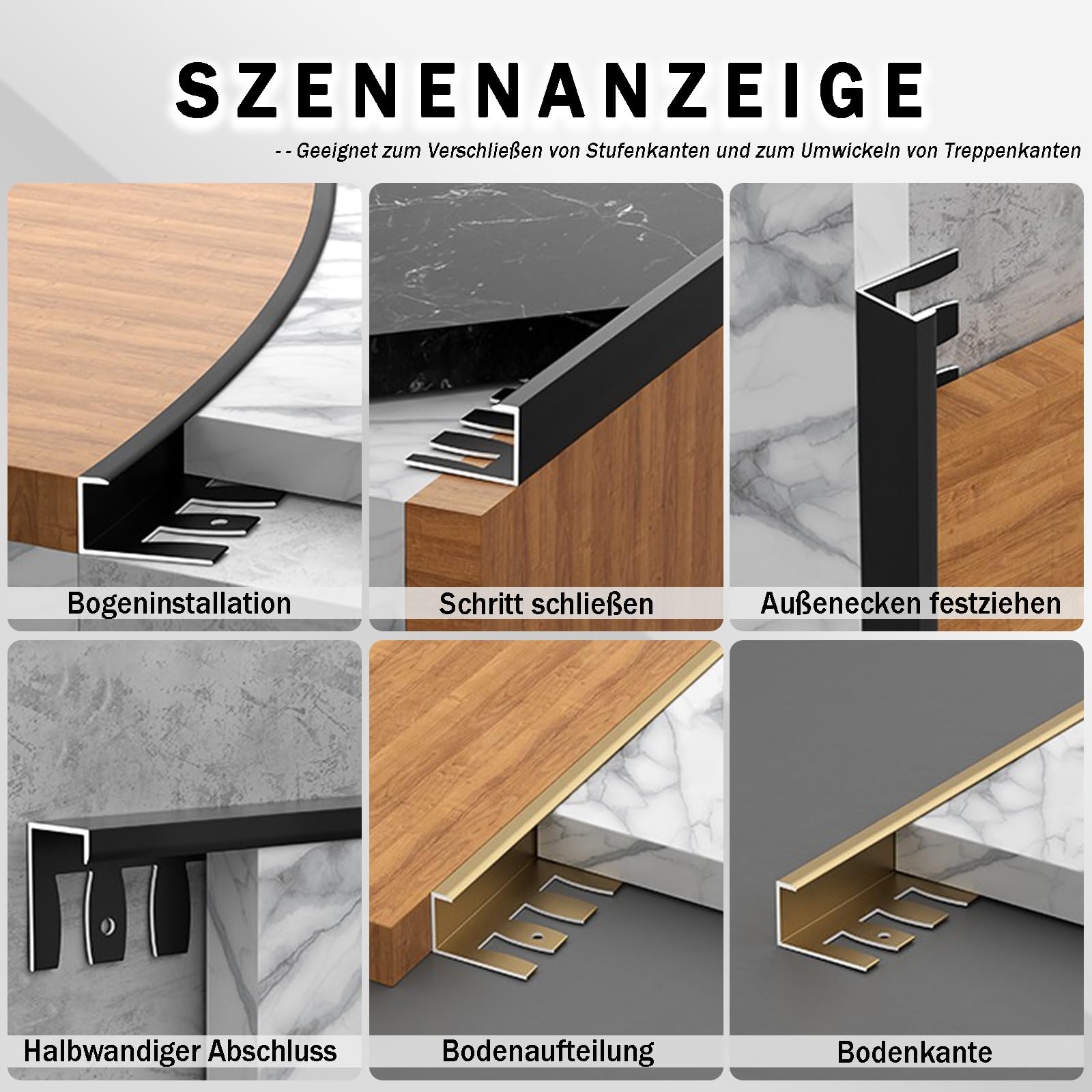 Perfil De Transición Flexible 90 Cm X 3 Piezas Protección De Borde para Moldura De Baldosas Transiciones Baldosas Y Revestimientos De Piso(Bronzegold,High:5.5mm)