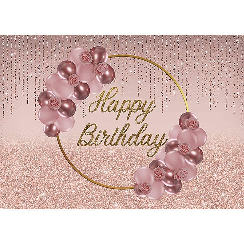 Buy Maijoeyy 7x5ft Rose Gold Birthday Backdrop for Women Pink Balloon