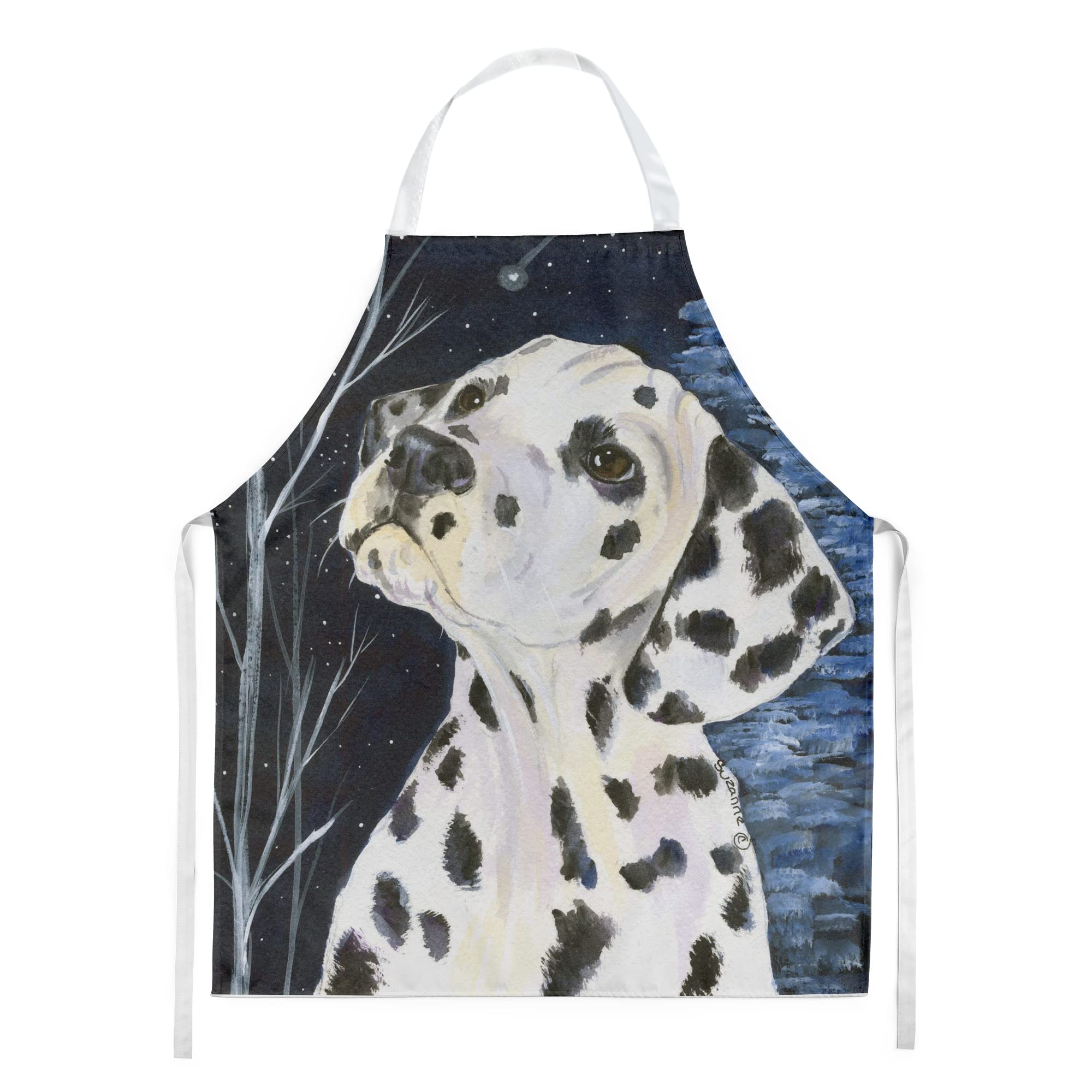 Caroline 's Treasures SS8370APRON Starry Night Dalmatian Delantal, Grande, Multicolor