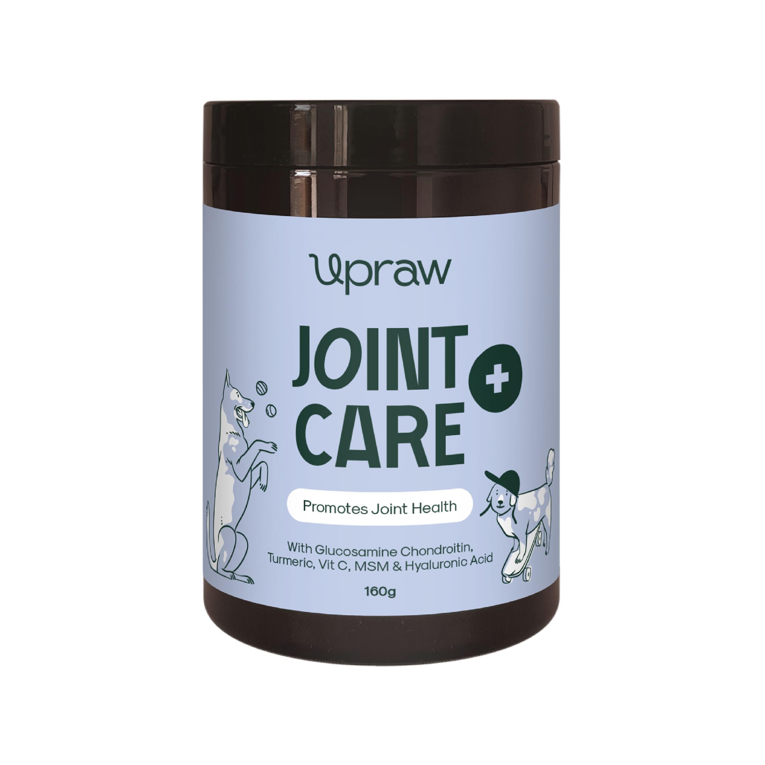 Joint Care for Dogs 160 g - Natural Joint Support Powder with Glucosamine Chondroitin MSM Turmeric and Hyaluronic Acid Supports Mobility