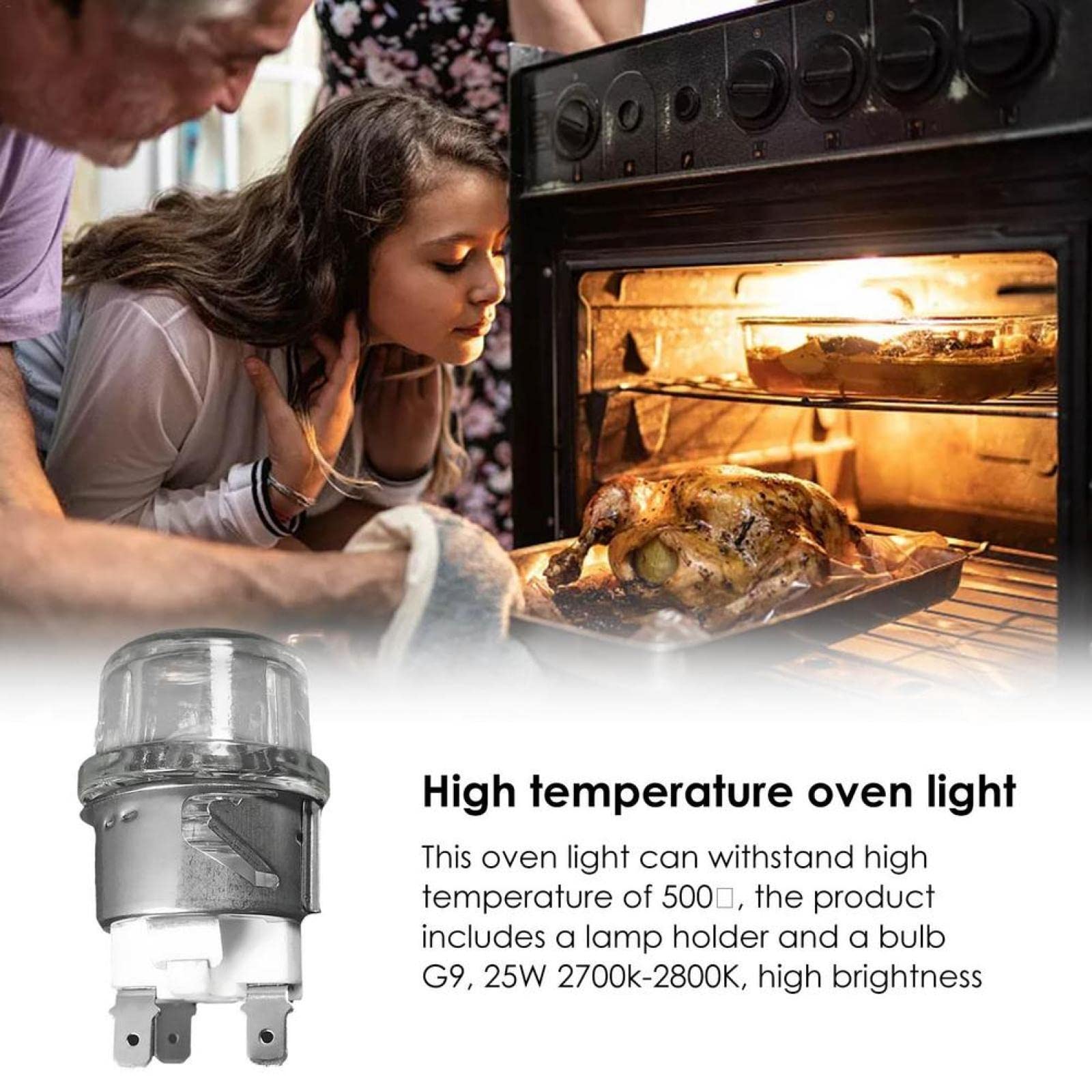 Żarówka Lampy Piekarnika G9 25W Odporna Na Wysokie Temperatury 500 ℃ Do Oświetlenia Kuchenki Mikrofalowej 220V 110V 2 Szt.,2 Szt.