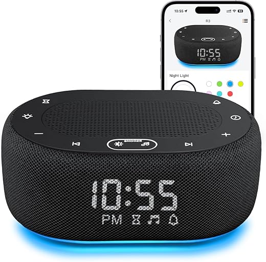 1 Mii White Noise Sound Machine with Alarm Clock, Sound Machine for Sleep for Adults Baby, 30