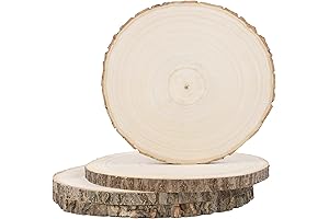 4 Pcs Round Wood Chargers for Table