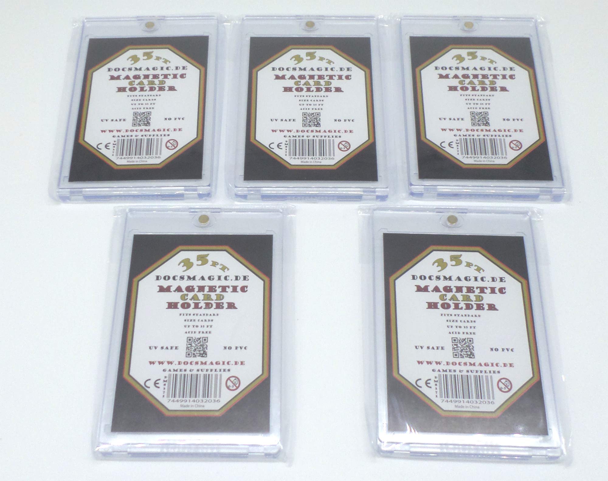 5 x Docsmagic.de Magnetic Card Holder Clear 35 PT UV Safe, 5 Pieces, 35 PT Clear