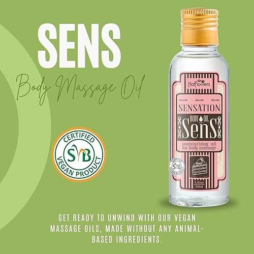Miniatura 5 de HOT FLOWERS Aceite de masaje sensual corporal Sens para parejas  Hidratante multiusos  Aroma de fresa y chocolate besable  Base de aceite de coco