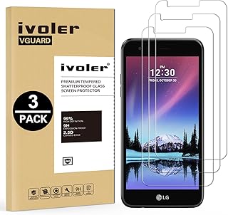 iVoler [3 Unidades] Protector de Pantalla para LG K4 2017 / LG K8 2017, Cristal Vidrio Templado Premium