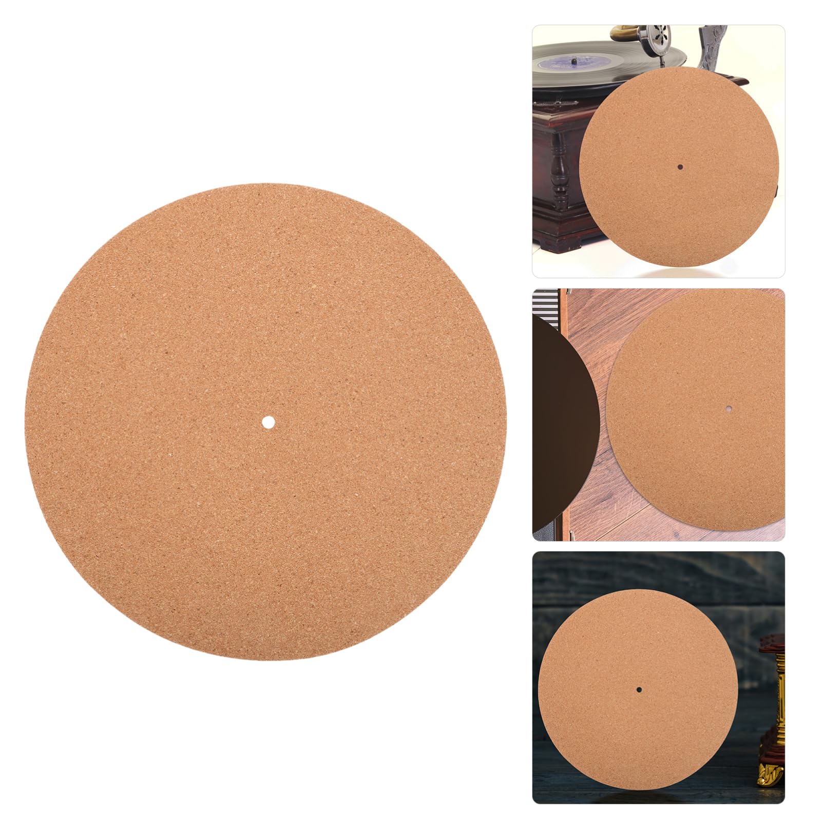 GARVALON Cork Mat for Turntables Practical Slipmat Accessory for Vinyl Records Shockproof Scratch Static Reduction Stylish Design Tailored for Phonographs