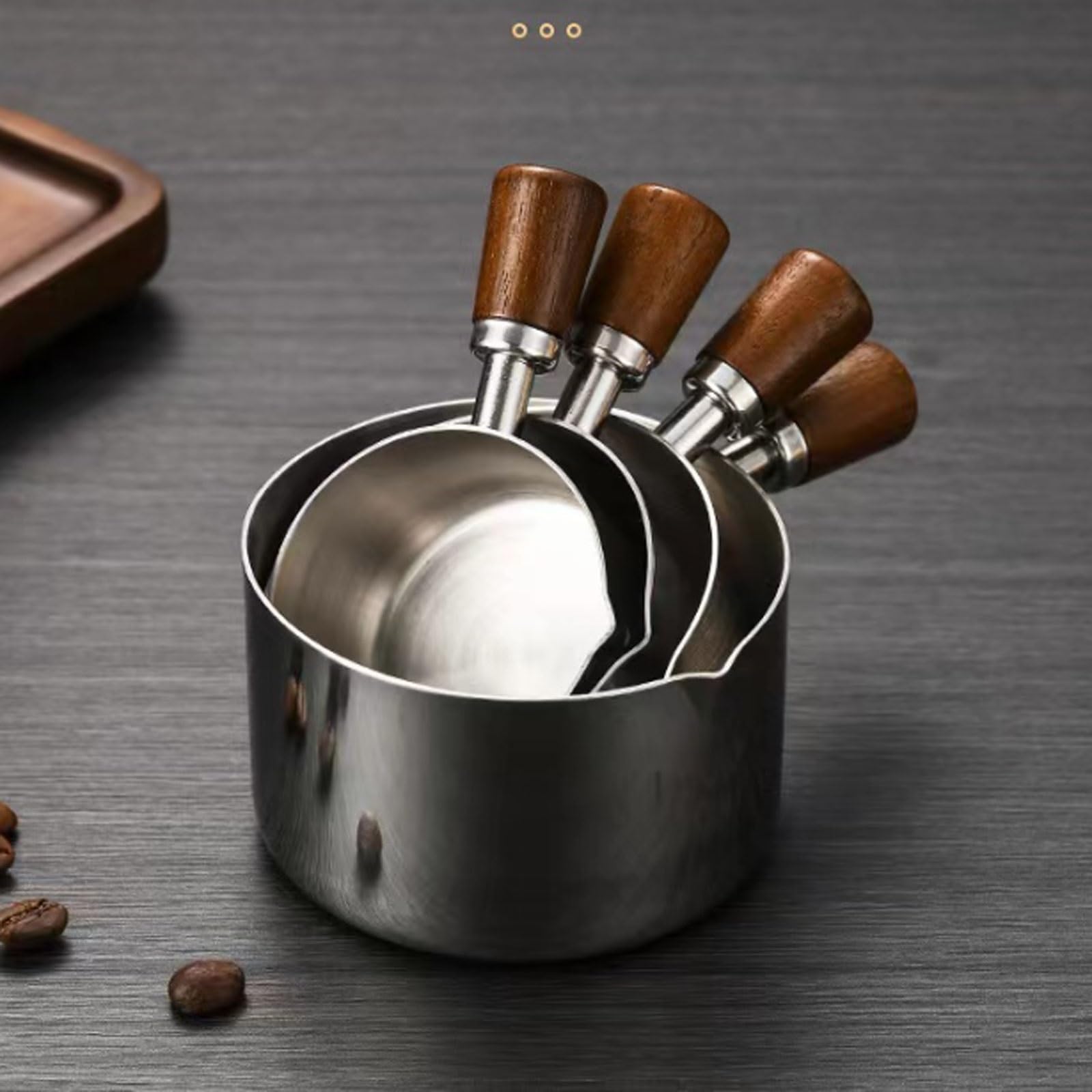Juego de 4 tazas medidoras de acero inoxidable de 60 ml a 250 ml (SUS304) Jarras medidoras apilables for cocinar y hornear