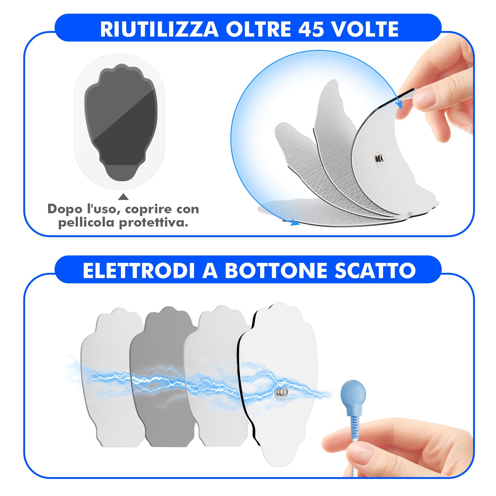 TENS EMS Elettrostimolatore Muscolare, 3 in 1 per Alleviare Il Dolore e Costruire Muscoli, Funzione Massaggio, con 2 Canali e 36 modalità, 20 Livelli di Intensità, 10 Pezzi di Elettrodi TENS