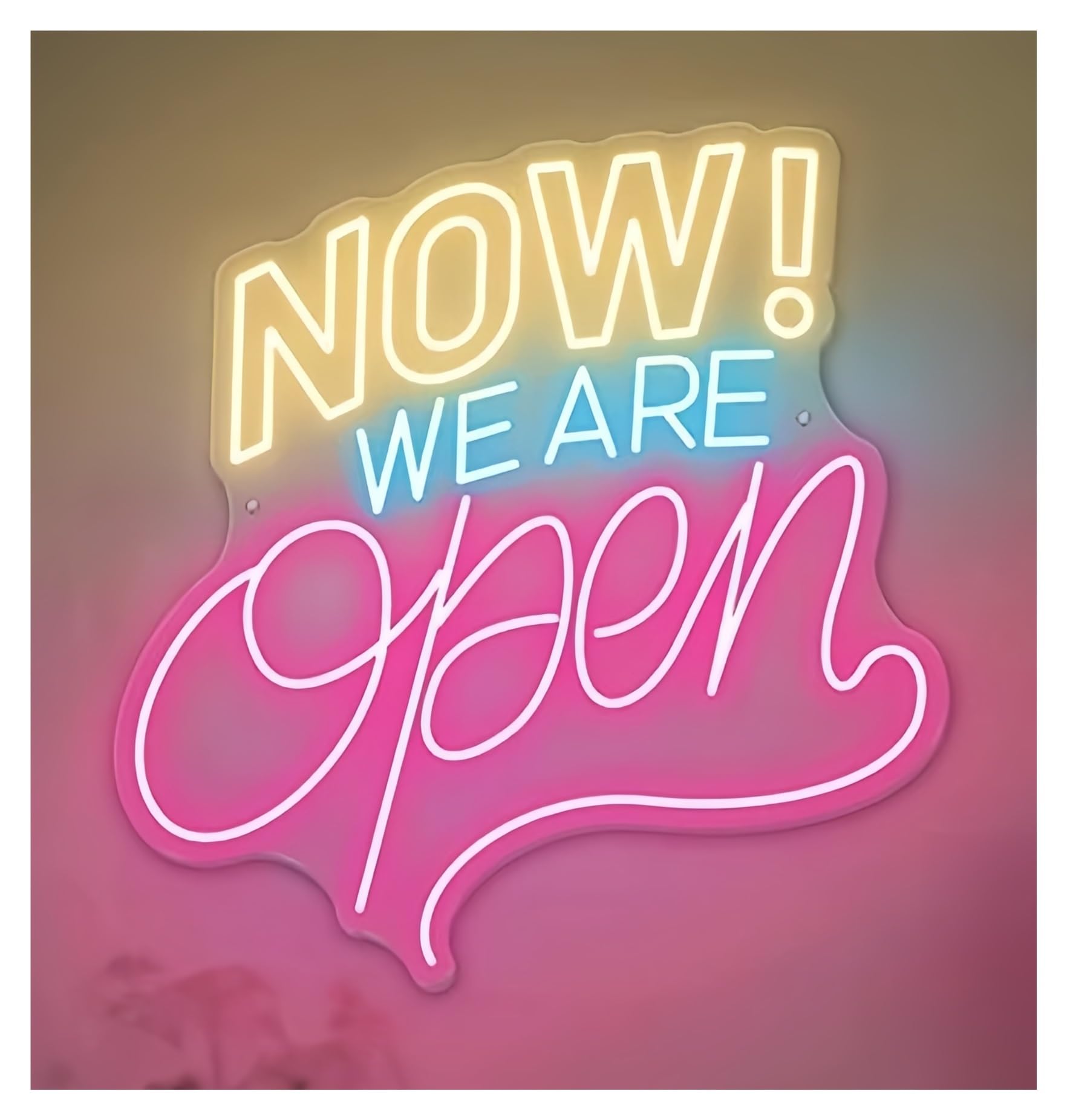 Sign Lamp Come in We're Open Neon Sign Restaurant BBQ Coffee Shop for Business Welcome 63X62cm(D)