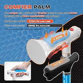 BigAlex Folding Walking Cane with Two Led Lights for Elderly Solid Base Adjustable Walking Stick with Carrying Bag for Men Women