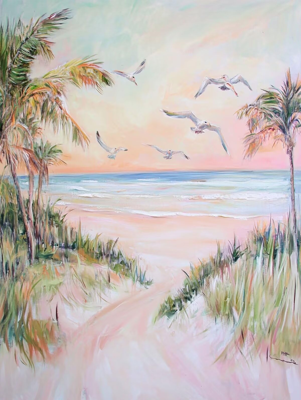 Dipingere con i Numeri Oceano, Paint by Numbers Adulti Seagull, Fai da te Creativi Adulti Quadri da Dipingere Numerati Kit per Decorazione Della Parete di Casa, Regalo 70x95 cm Senza Cornice 75-E