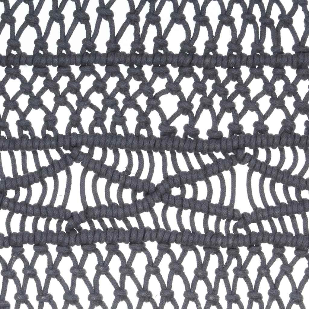 Rideau en macramé Anthracite 140x240 cm Coton Lavable à Basse température pour décoration intérieure séparateur de pièce fenêtre Porte Salon Chambre Cuisine