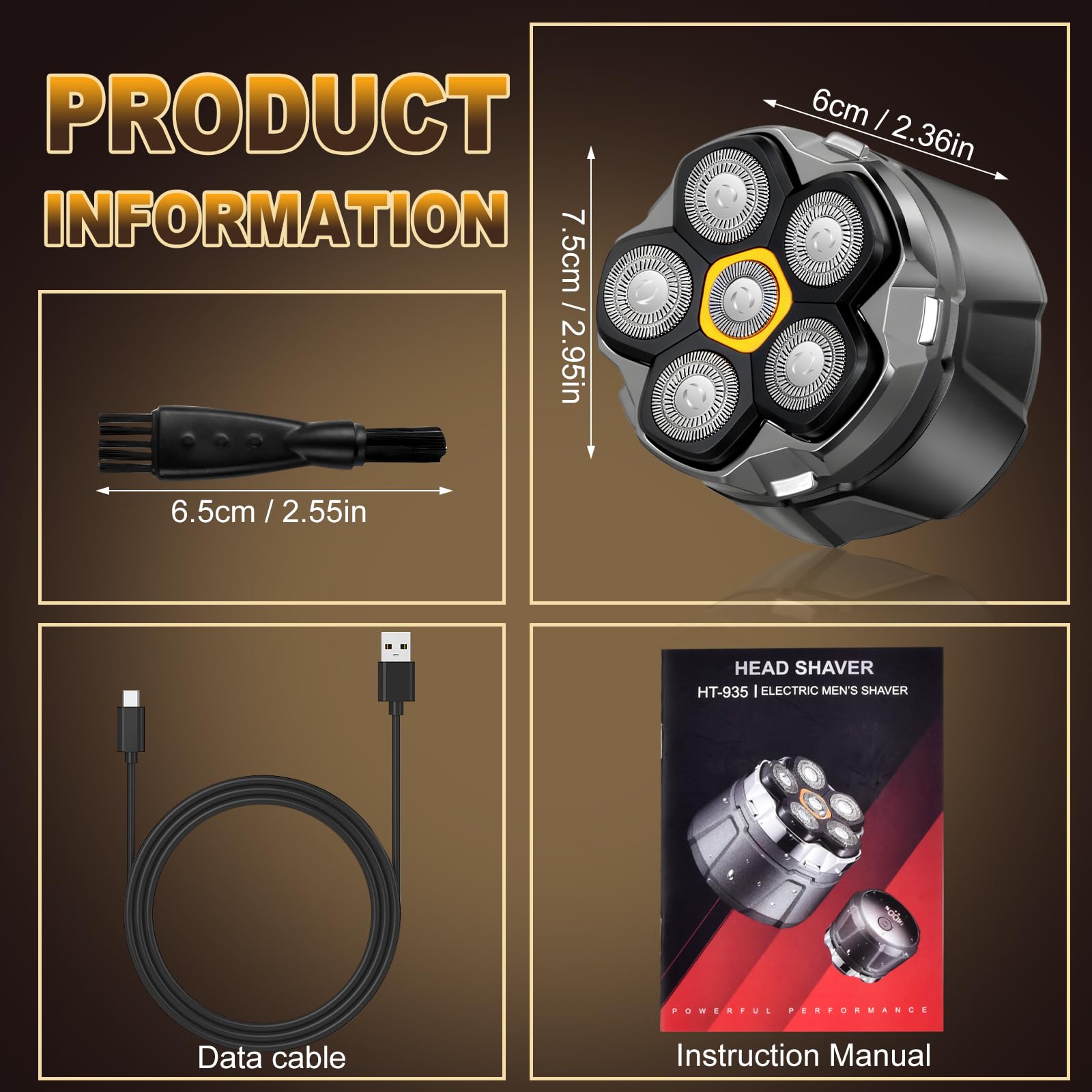 Afeitadora Cabeza Hombre con Pantalla LED, Afeitadoras Impermeables para Hombres Calvos, Afeitadora Eléctrica, Maquina de Afeitar Hombre para Calvo, Afeitado en Seco y Húmedo