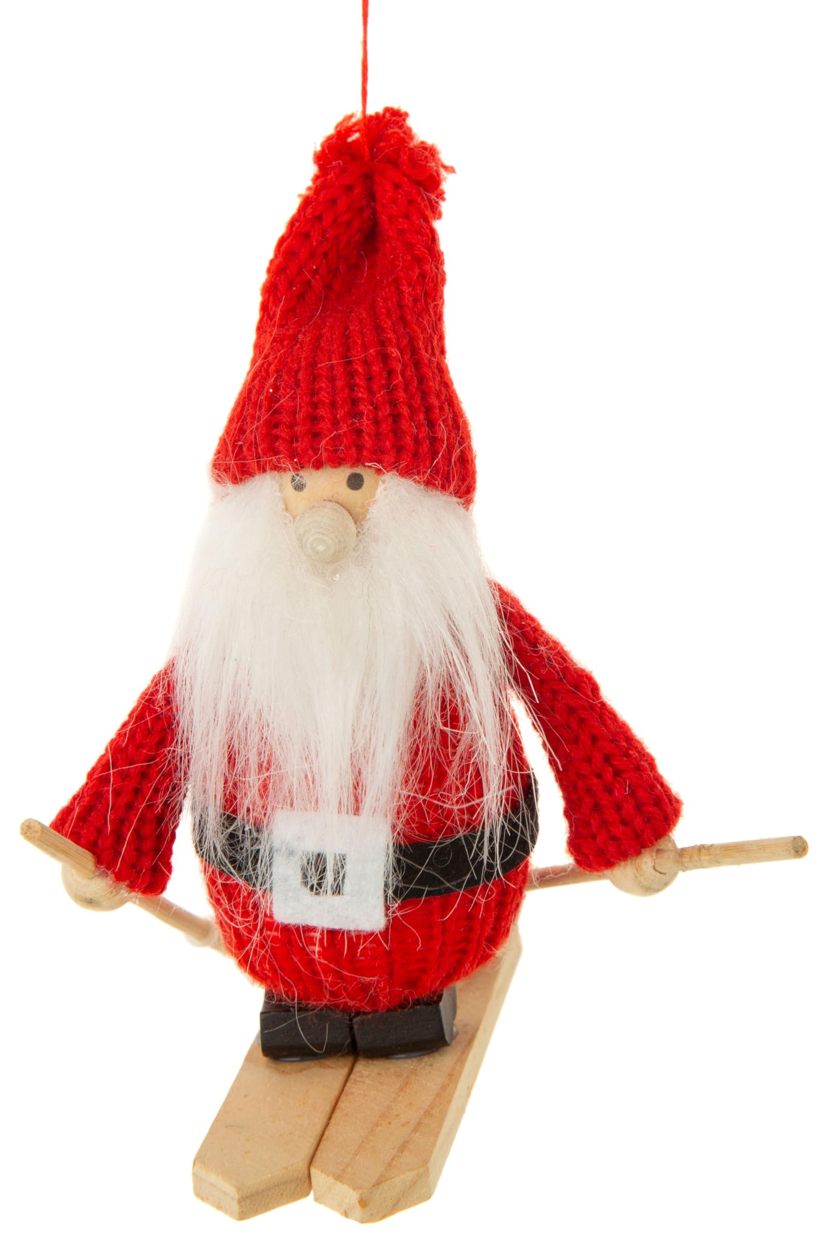 Amazon.com: Skiing Santa Christmas Ornament with Wooden Skis – 4