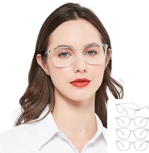 Miniatura 1 de WEMOOTANTS Paquete de 4 lentes de lectura grandes para mujer, con bloqueo de luz azul, lectores de 1.0 1.25 1.5 1.75 2.0 a 4.0