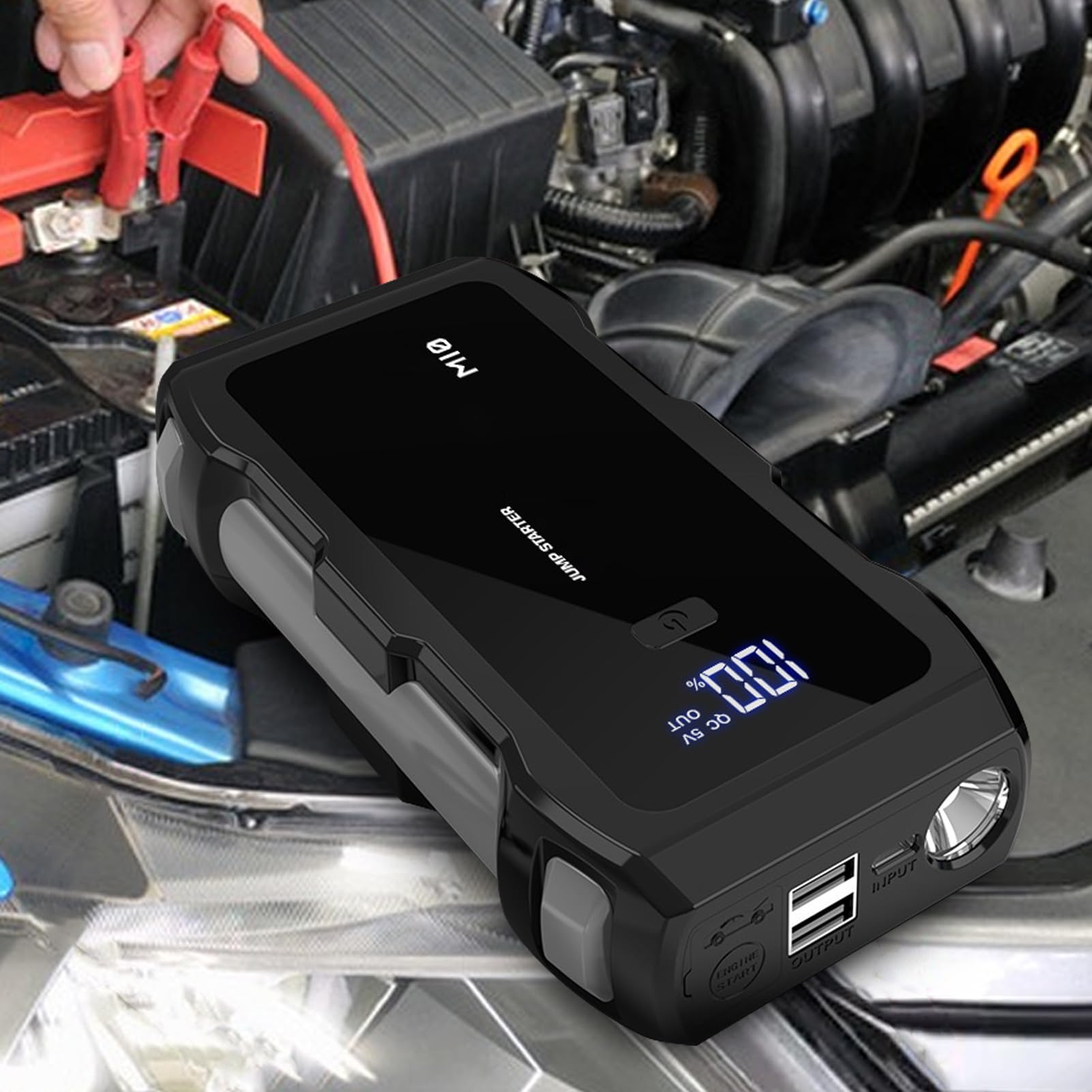 Batteria auto Jump Starter 8000A 12V USB Ricarica rapida | Caricabatteria da auto per berline, camion, moto, barche, camper, motoslitte, trattori