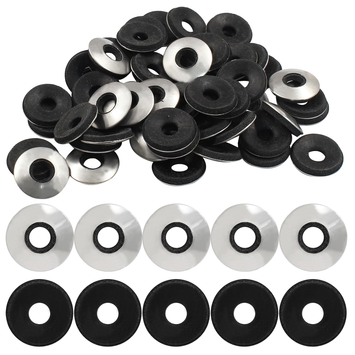 Biaungdo 120 Pcs 1/4'' x 5/8" Neoprene Washers(M6.3 x 16mm)