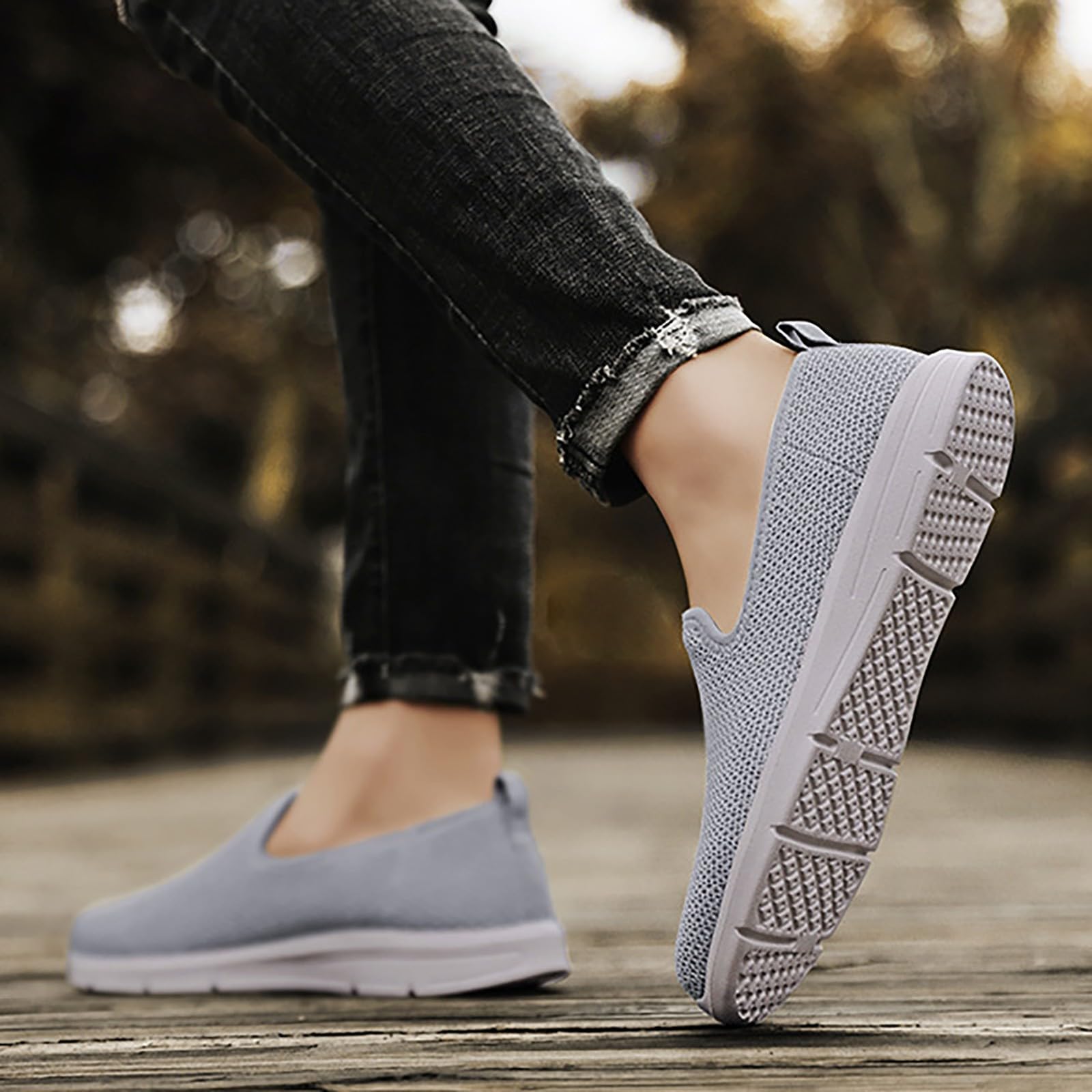 Chaussures de loisirs pour homme - Noir - Chaussures de sport d'extérieur - Maille légère et respirante - Semelle souple - Chaussures de course à pied - Chaussures de randonnée en plein air