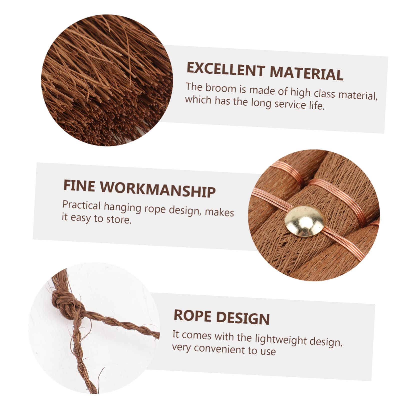 Ipetboom 2 Pcs Natural Paddle Broom Multi-Functional Small Whisk Broom for Household Cleaning