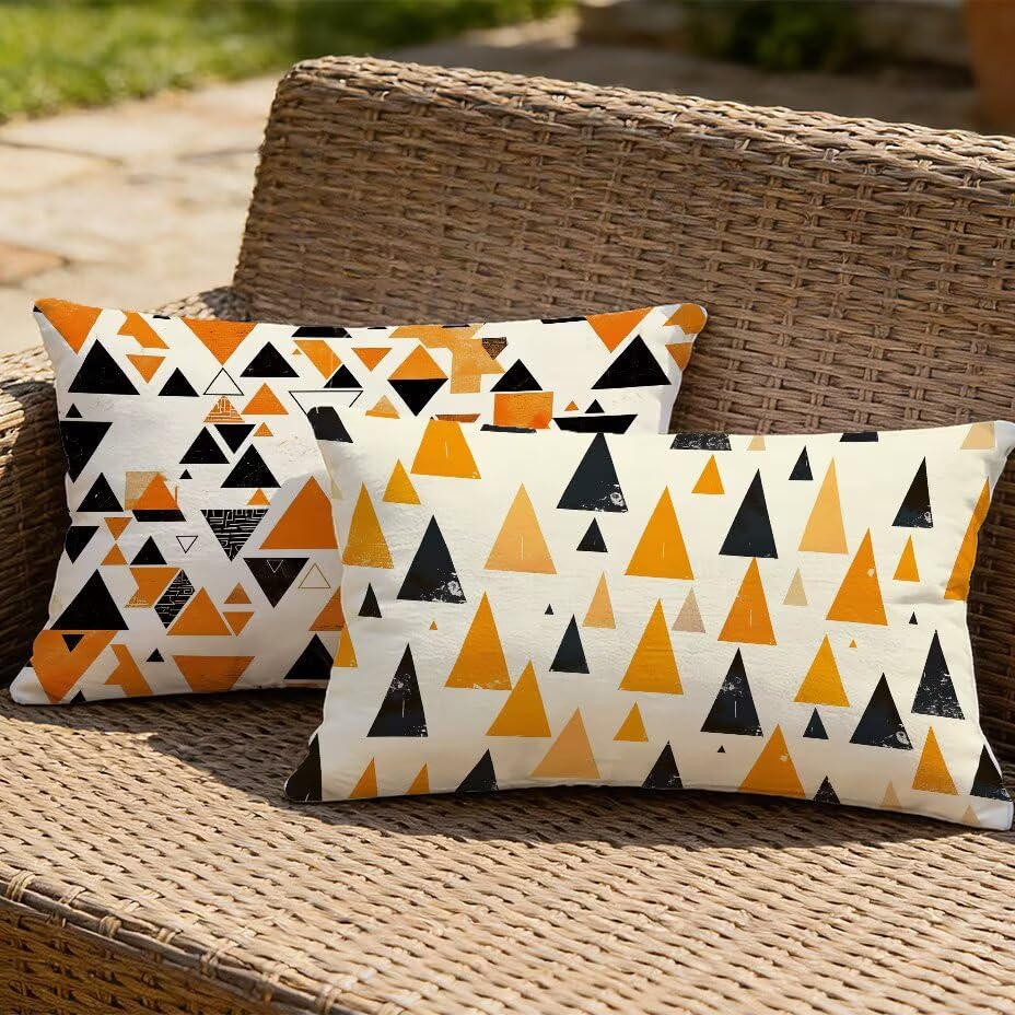 Housse de Coussin Rectangulaire Aspect Lin Crème Imperméable de Qualité
