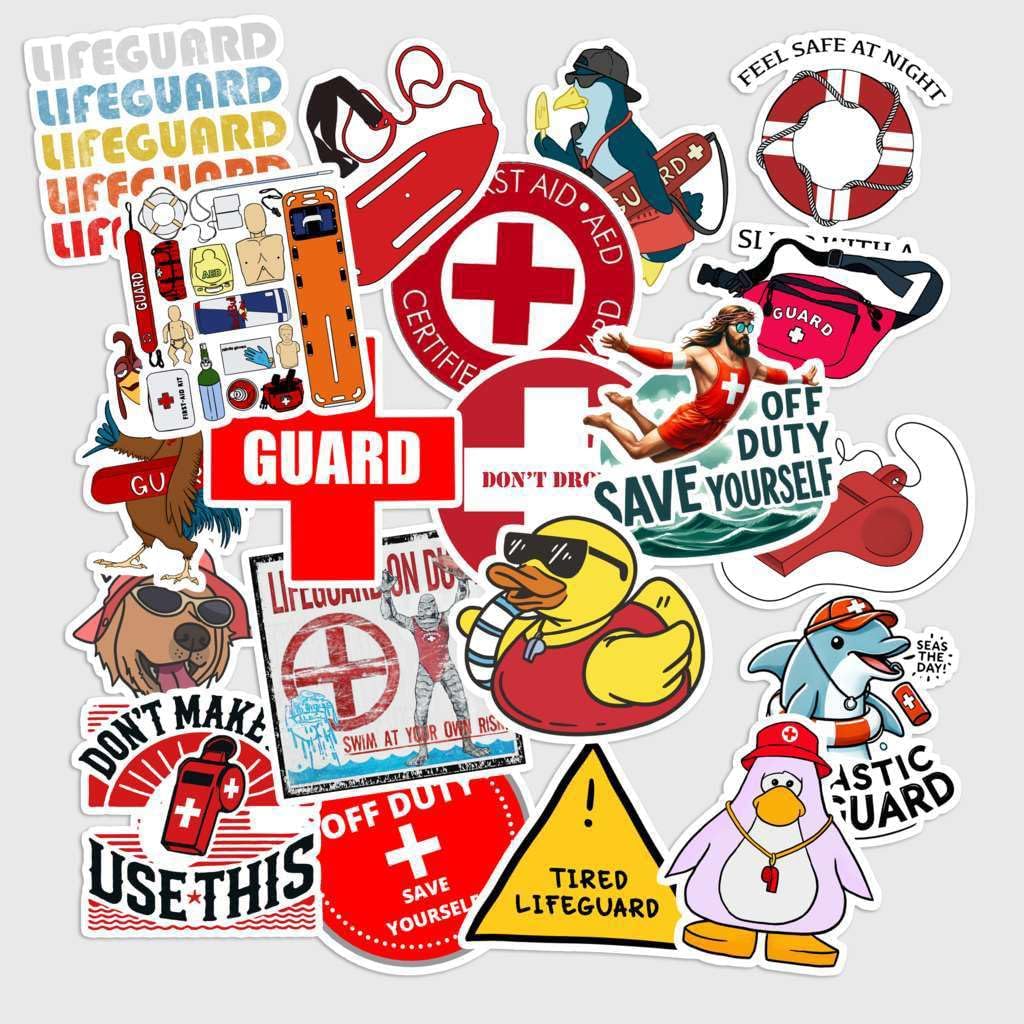 Life Support Sticker Amazon.com: Sticker Pack 20 pcs Lifeguard Stickers, Beach Safety Vinyl ...