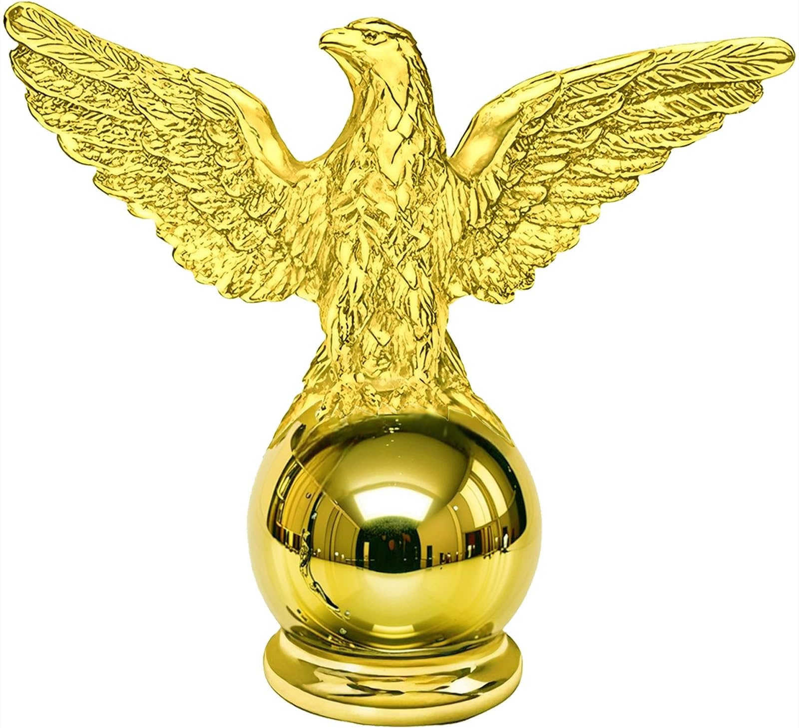 Eagle Flag Pole Topper – Golden ABS Plastic Ball Top for 1-Inch Flagpole, Outdoor Patriotic Flagpole Hardware Parts & Replacement Accessories