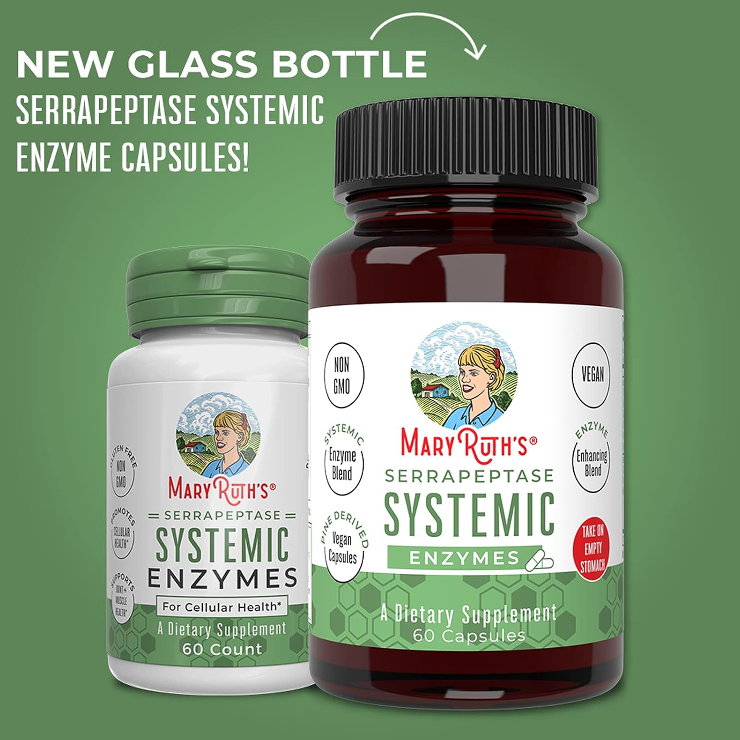 MaryRuth Organics Serrapeptase Enzymes Capsules | Up to 2 Month Supply | Enzyme Supplement for High Potency Sinus Relief Pills| Tissue Health and Cellular Health | Vegan | Gluten Free | 60 Count - Image 3