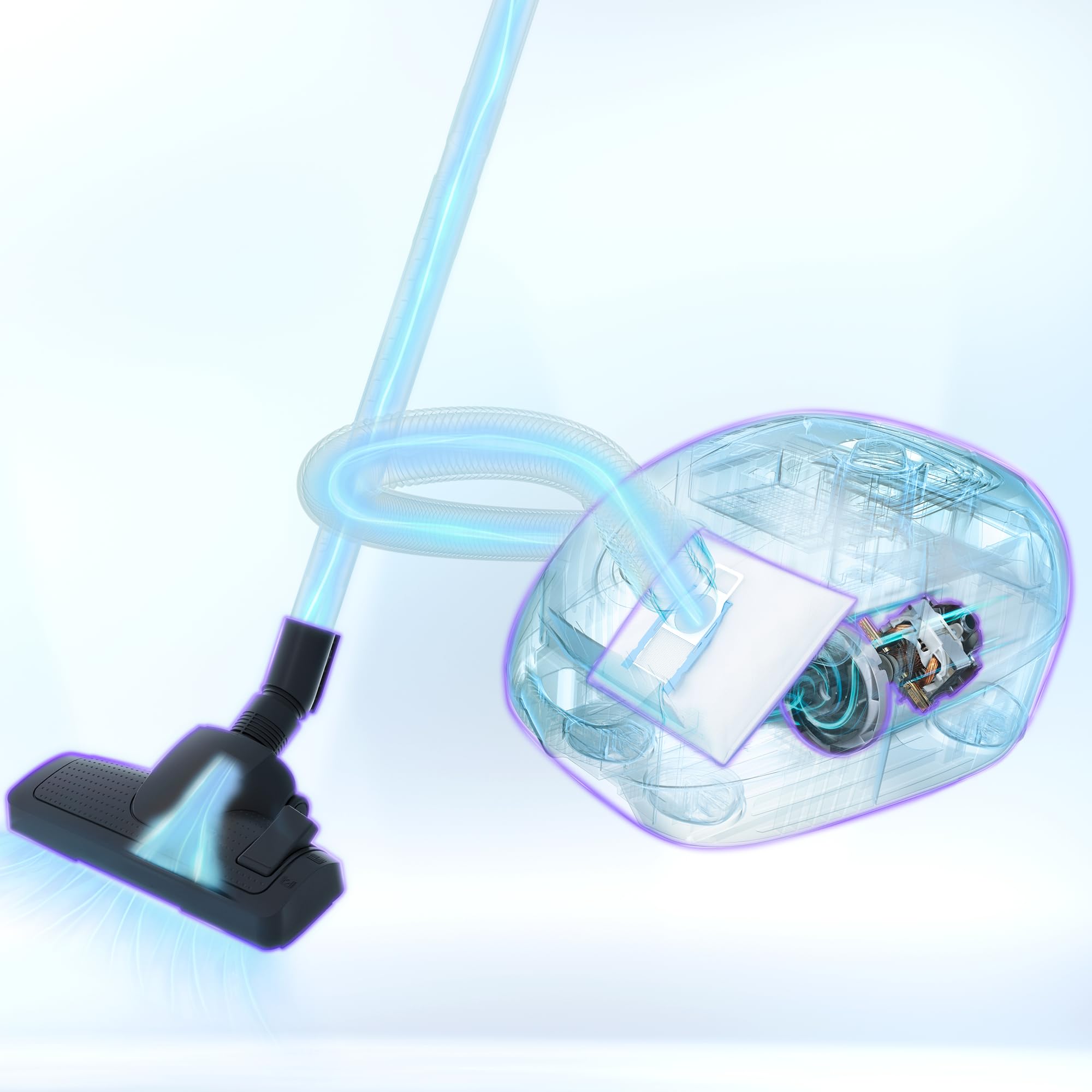 Bosch - Aspirador con Bolsa, Serie 6, ProSilence, Silencioso, Filtro HEPA, Cabezal LED, Blanco, BGB6SIL0L