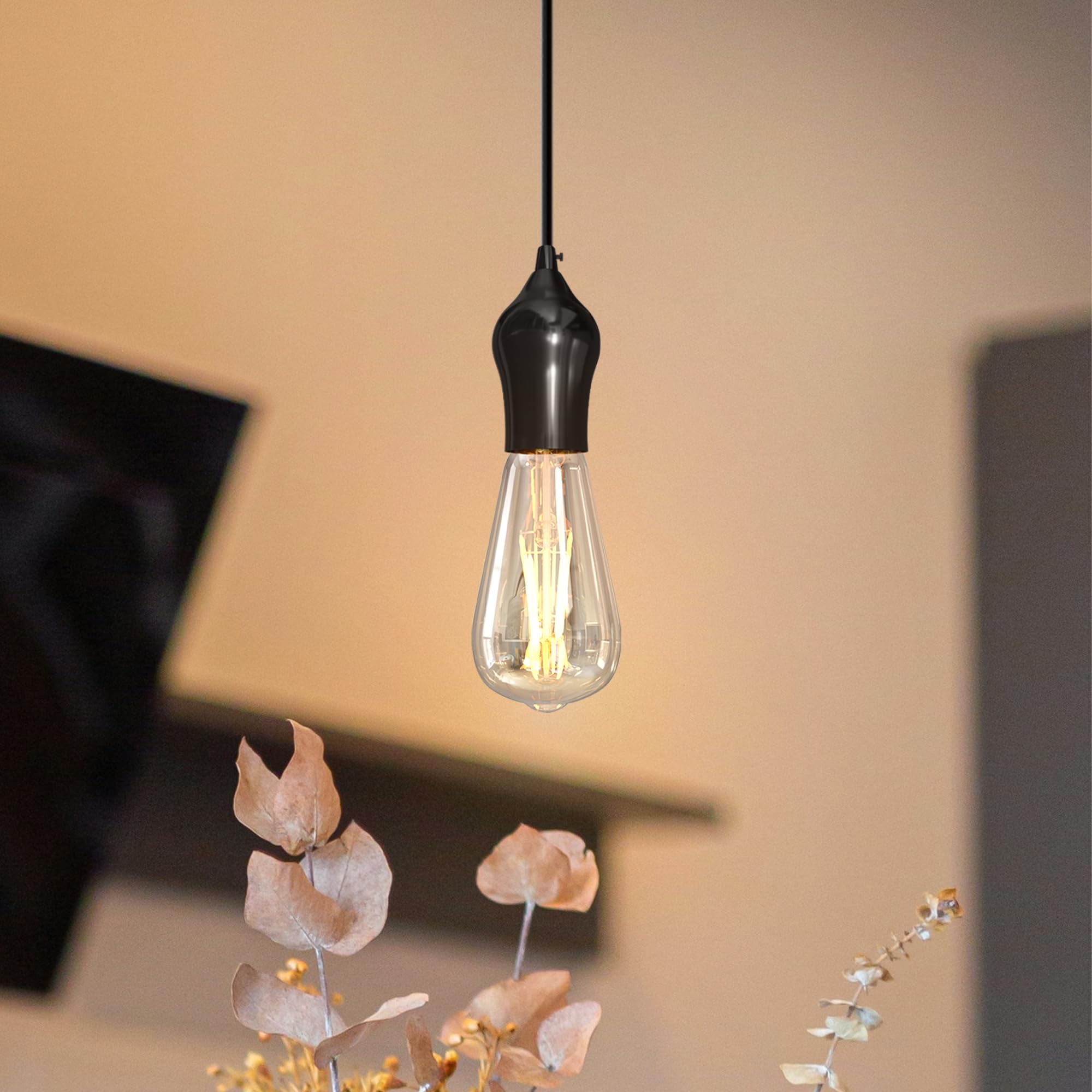 LEDSone Portalampada E27, Portalampada in Ceramica e Adattatore per Lampadine Edison, Potenza Nominale 4A 250V, Ideale per Spazi Industriali e Domestici (Nero Lucido, confezione da 5)