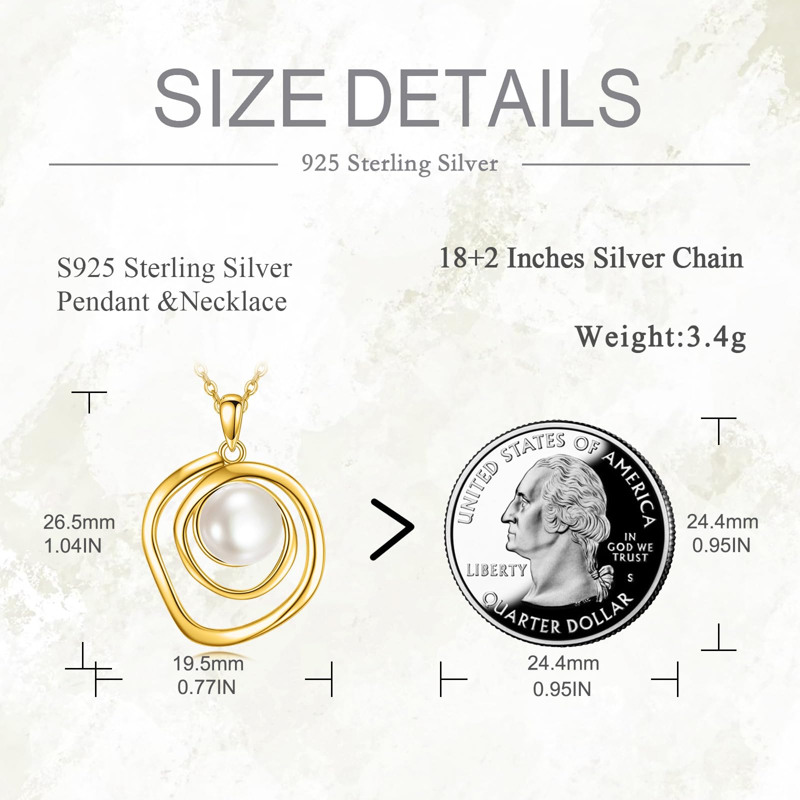 VONALA Weißgold und Gold Perlenketten Damen Sterling Silber Weiß Perlenkette Mit Anhänger Perlenschmuck Perlen Halskette für Damen
