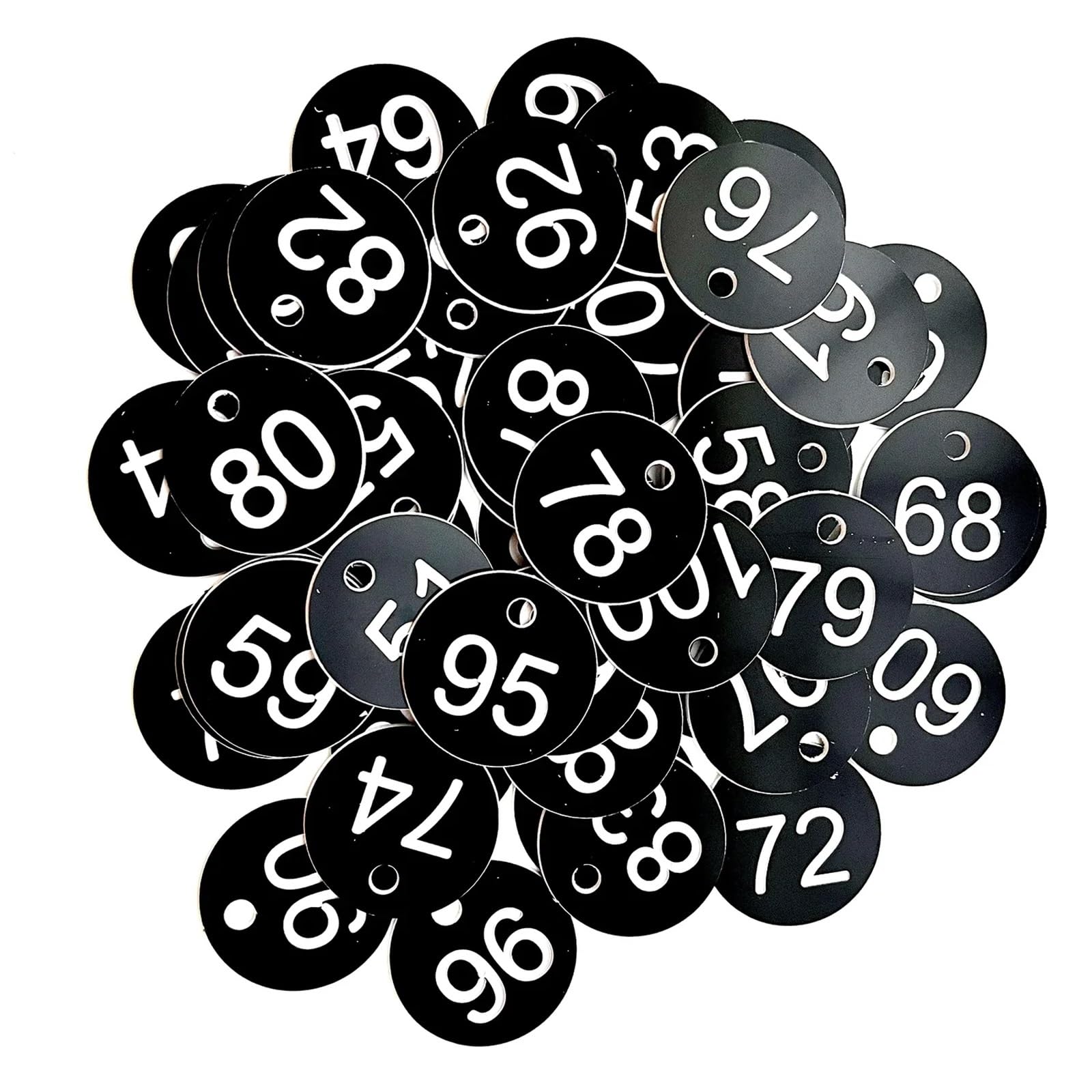 GPDNBIEU Numbered labels, Plastic Number Tags 100pcs 1-100 Multicolor(Black)