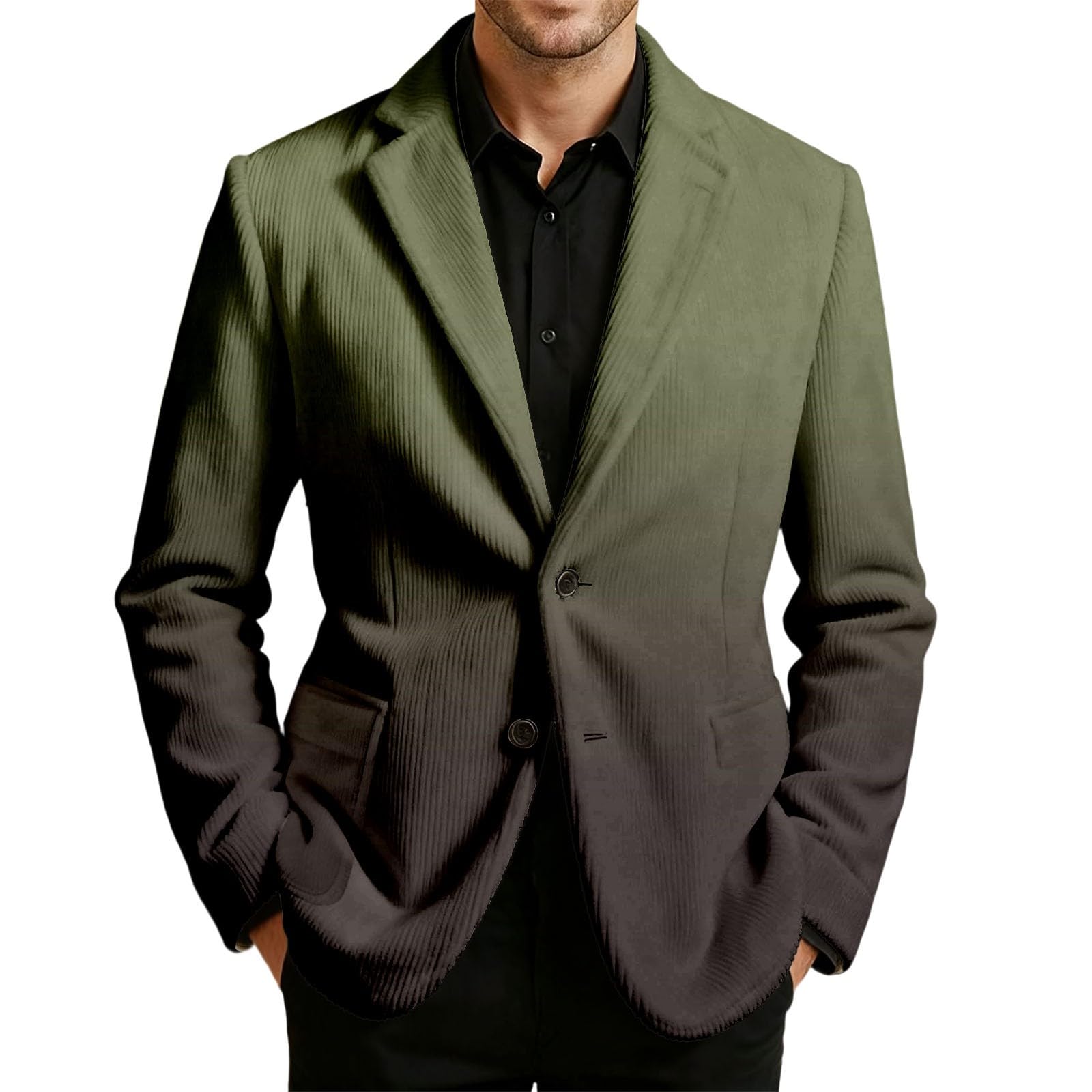 Giacca in velluto a coste con abbottonatura per lavoro, casual, occasioni formali con moderno design slim fit