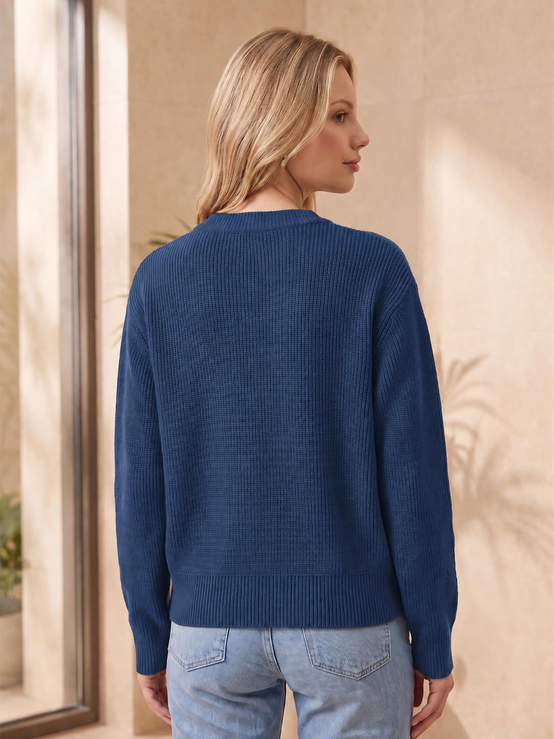 Saodimallsu Damen Langarm Strickjacke mit Reißverschluss Strick Jacke