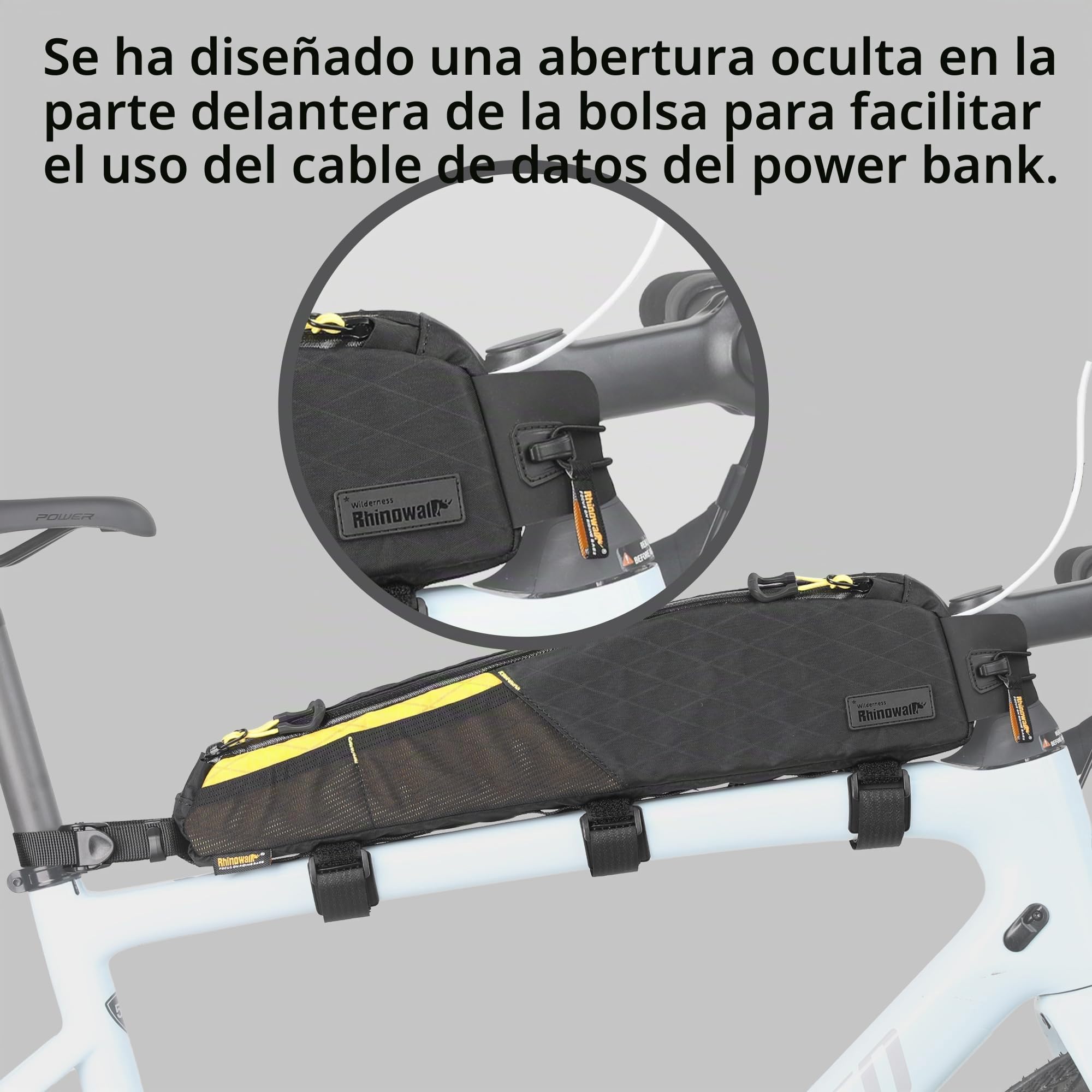 Rhinowalk Bolsa para Tubo Superior de Bicicleta, Impermeable, Accesorio Profesional para Montaña y Carretera (Versión Ampliada), 2,1 L
