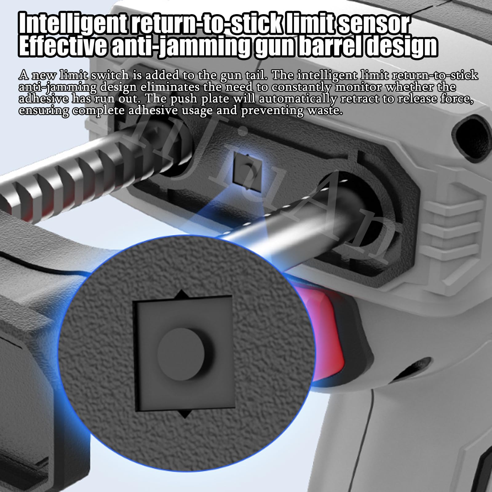 Pistola per sigillatura senza fili, kit di pistola adesiva elettrica a doppio tubo con 6 velocità regolabili, batteria da 2500 mAh e luce LED, funzione di controllo della velocità di crociera per