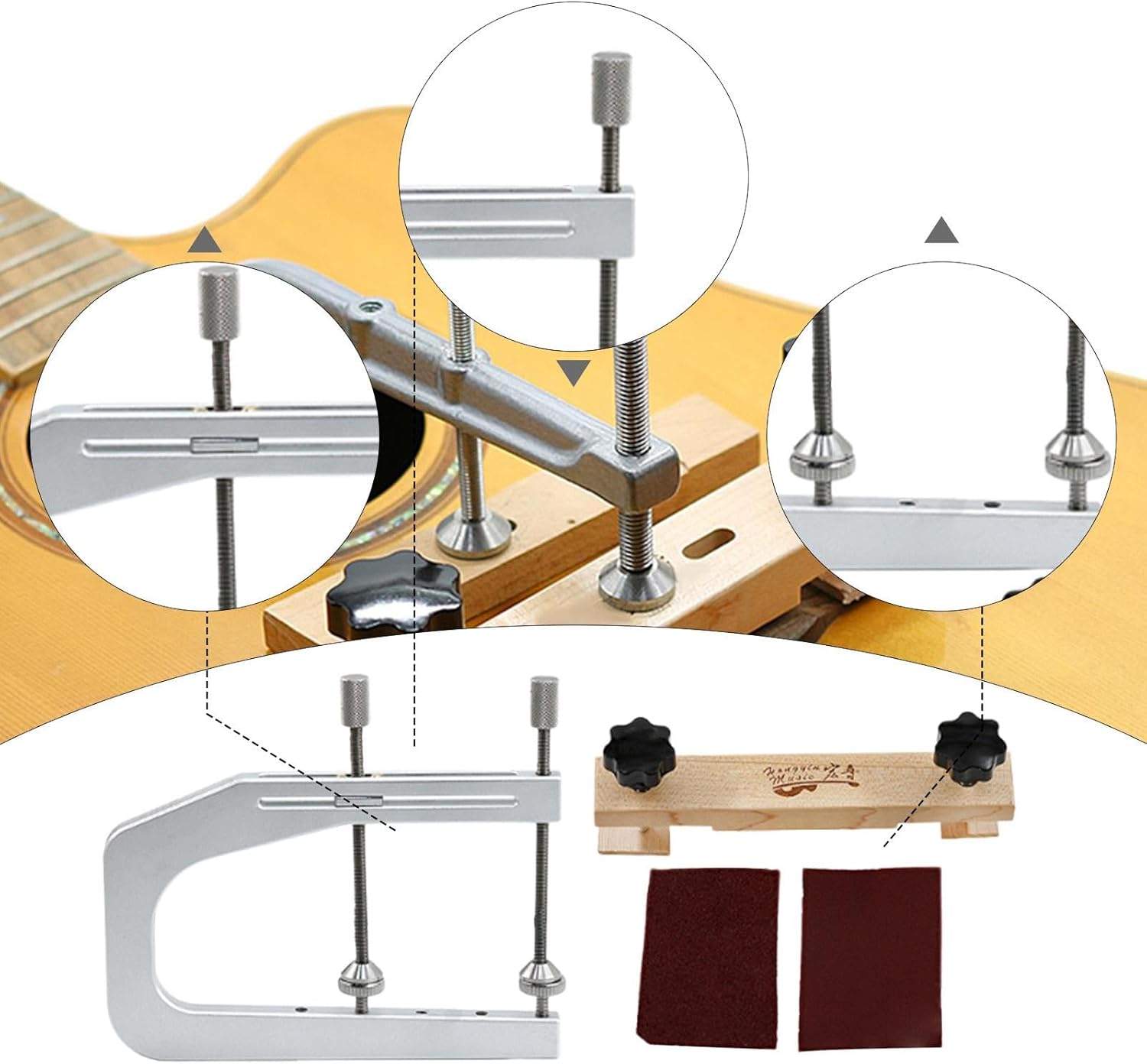 Generic ギターブリッジクランプ ギター修理ツール 頑丈 使いやすい 耐摩耗性