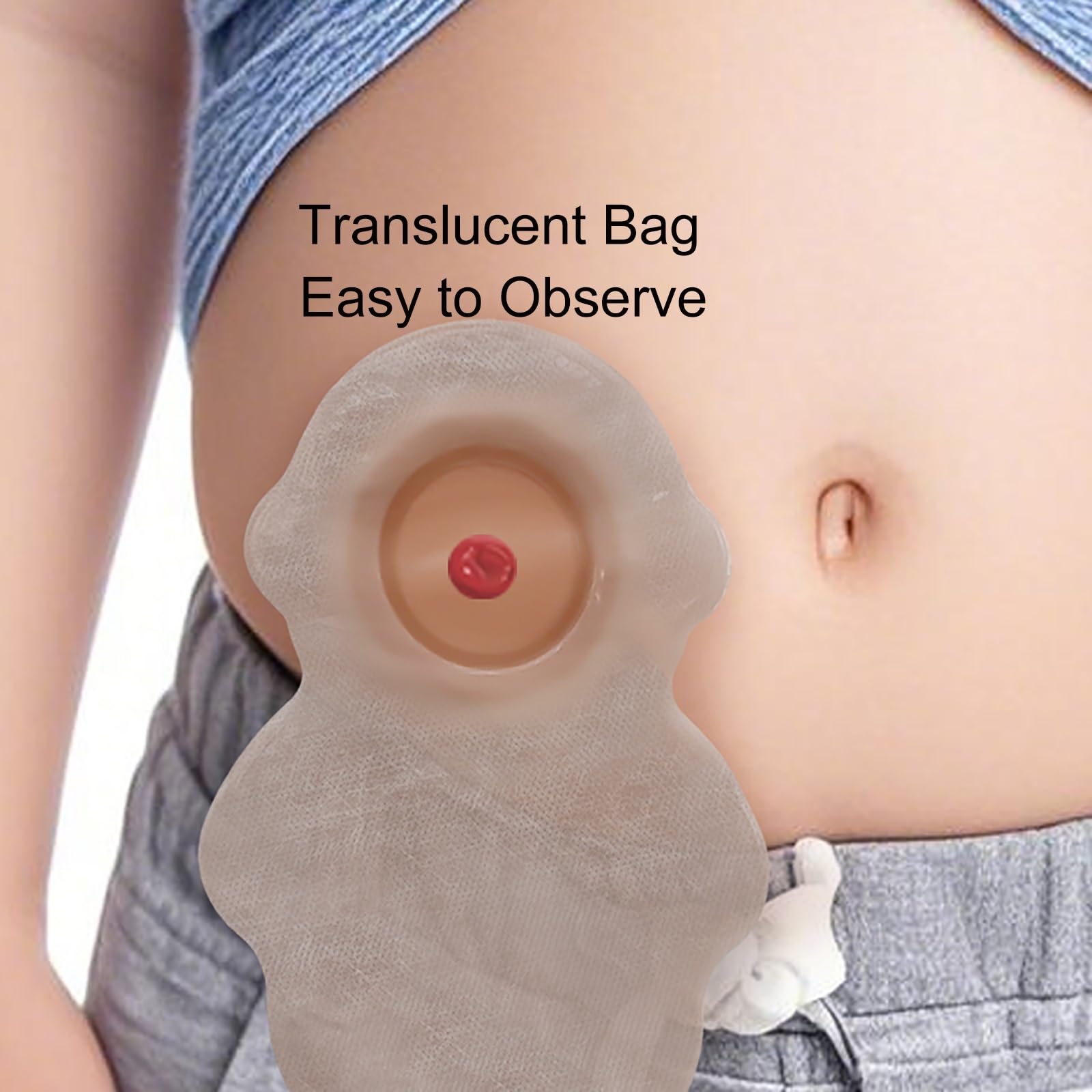10 Bolsas De Estoma para Niños, Suministros de Ostomía de Una Pieza, Bolsas Drenables para El Cuidado de Estomas de Ileostomía, Corte a Medida de 10 MM a 40 Mm, Forro No Tejido