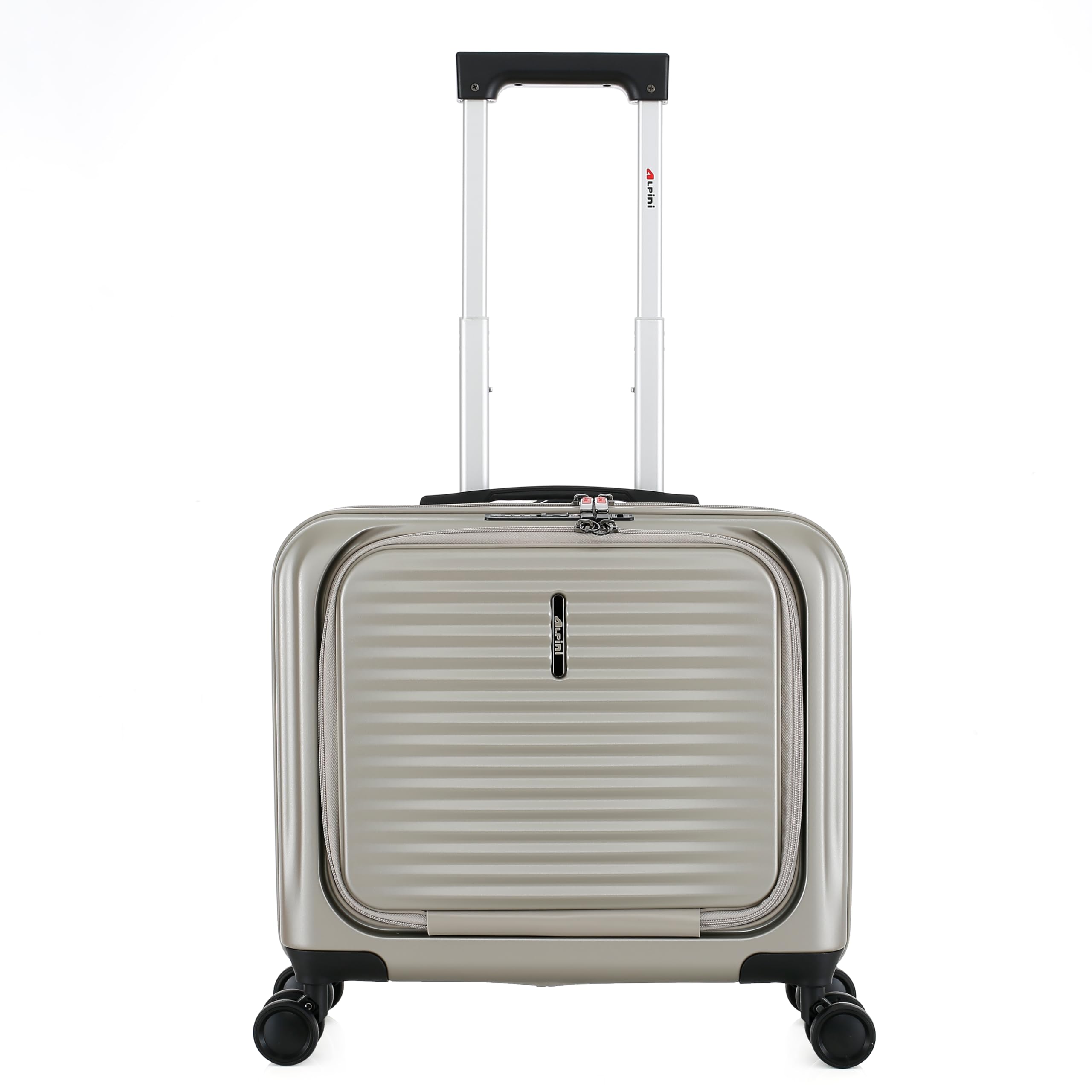 ALPINI Valigia Cabina caso B-Pilot-R a 8 ruote, con presa USB per ricarica integrata, compatibile per PC, Champagne (Gold), cabine 42.5x20x44cm -31L, B-PILOT-R