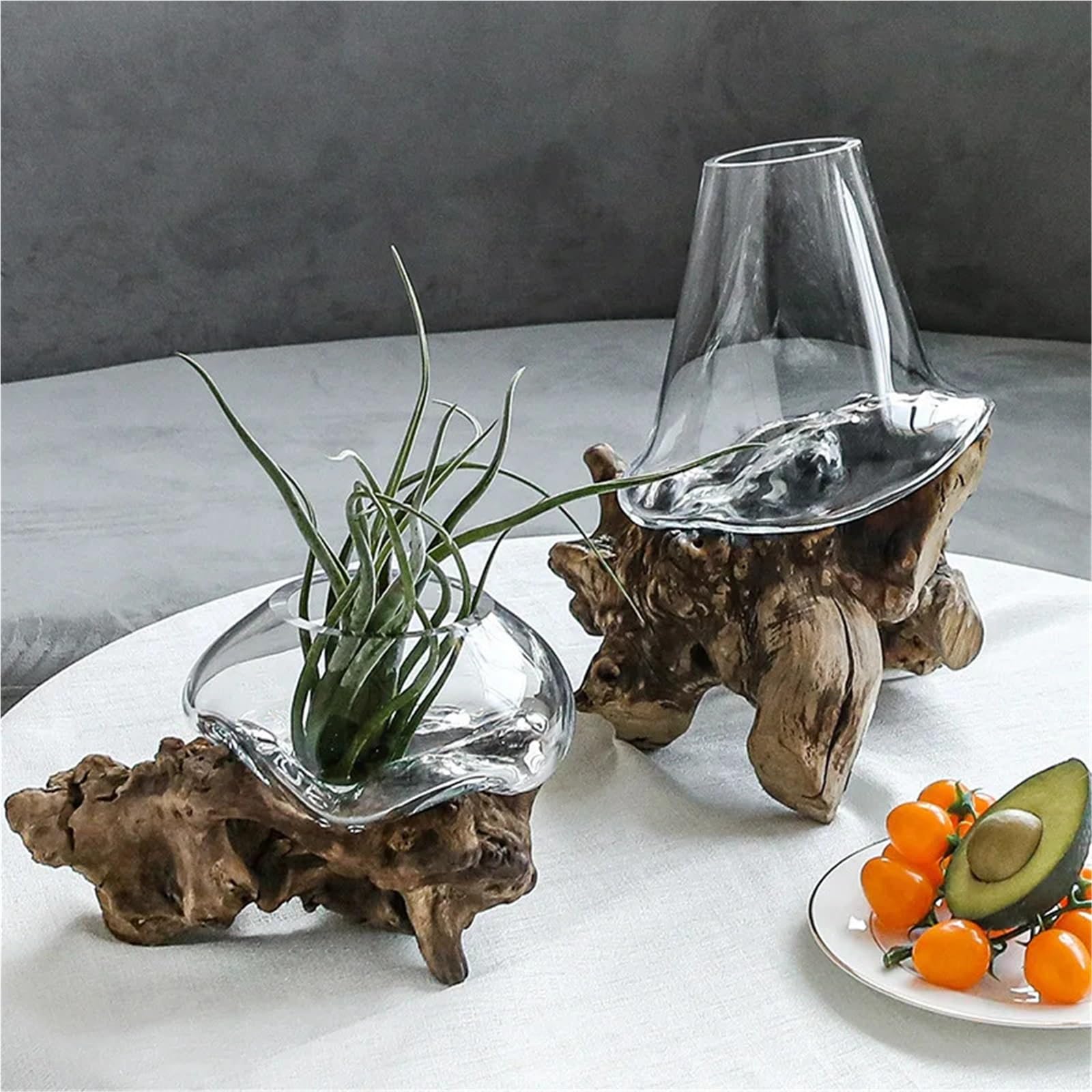Vase Hydroponique Verre Vase à bonsaï en Verre, Support Bois Mort, Pots de Plantation hydroponiques, Pot Fleurs, Cadre d'art, Terrarium, Accessoires décoration for la Maison(Size C)