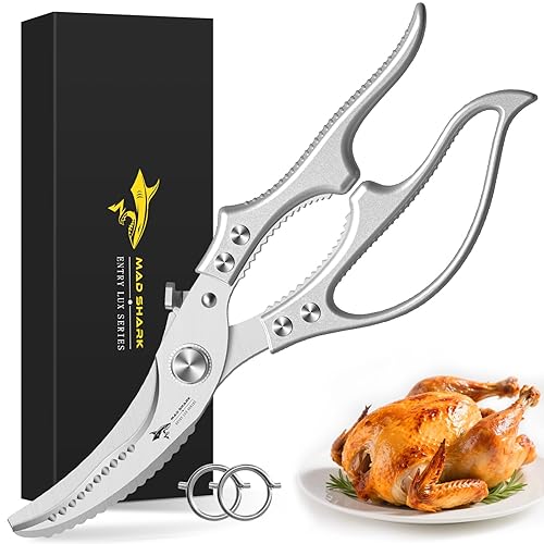 Heavy Duty Poultry Shears, Kitchen Shears with Non-Slip Handle &
