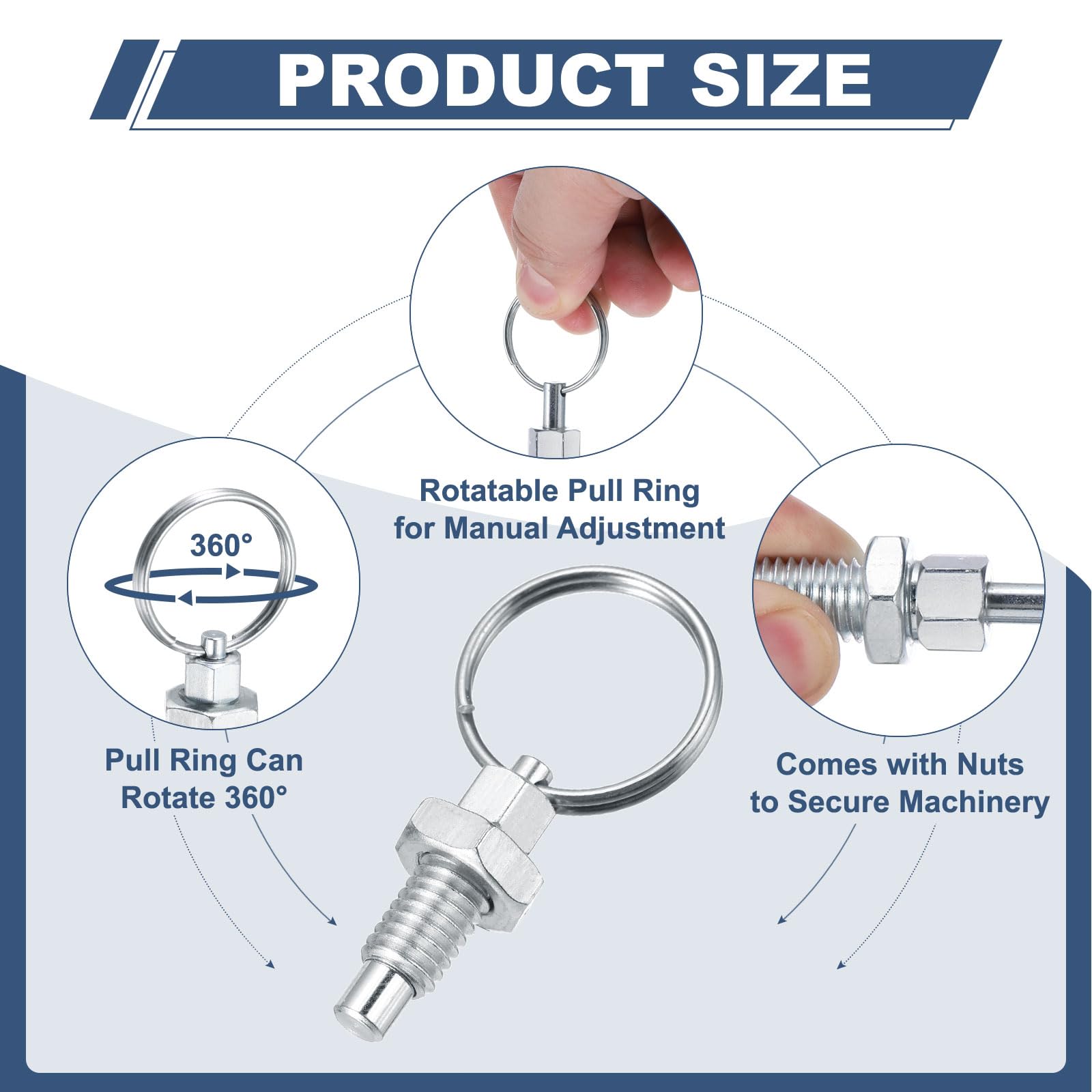 PATIKIL 2 Pcs Spring Plunger with Pull Ring - Image 3