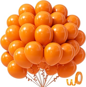Orange Balloons 12 inch, Orange Latex 50pcs Party Balloons